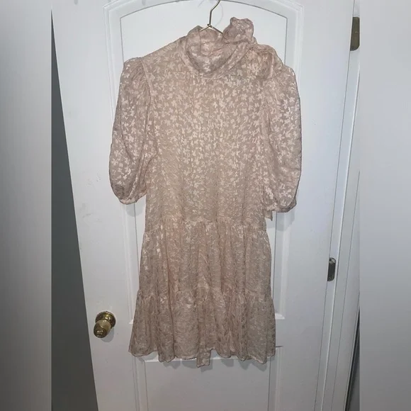 Sabina Musayev Brie Floral Burnout Dress with Large Bow 🪽 Medium NWOT